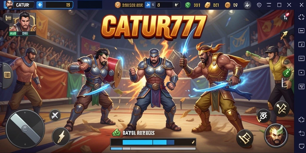 Tampilkan gameplay seru CATUR777 dalam pertempuran Battle Royale.