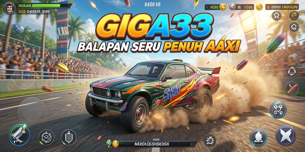 Tampilan aksi seru dalam balapan GIGA33 yang mendebarkan.