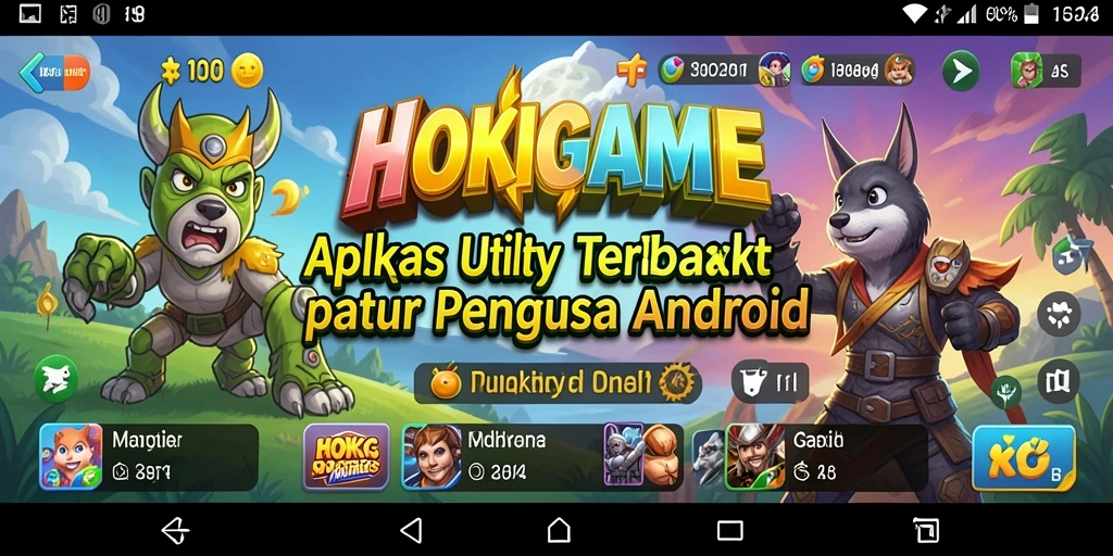 Tampilan antarmuka intuitif HOKIGAME dengan berbagai fitur berguna.