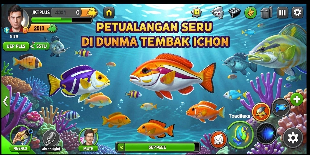 Tampilan seru gameplay Tembak Ikan di JKTPLUS.