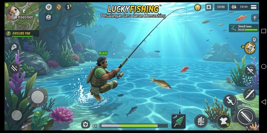 Tampilan gameplay LUCKYFISHING yang menarik dan penuh tantangan.