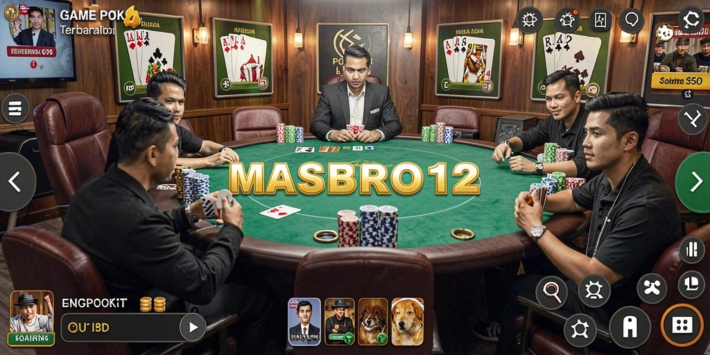 Gameplay seru dalam aplikasi Poker MASBRO12.