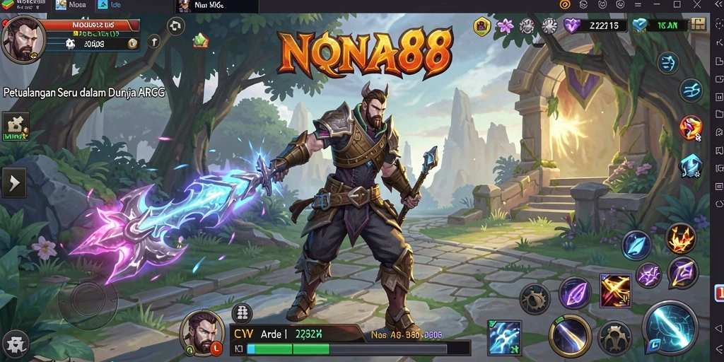 Tampilan gameplay NONA88 dengan aksi pertempuran seru di dunia ARPG.
