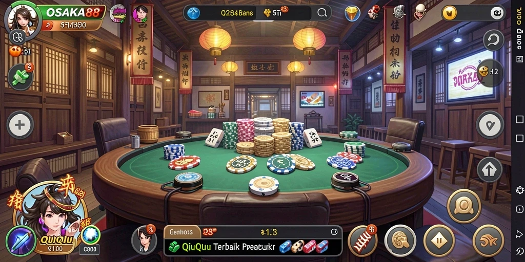 Tampilan gameplay QiuQiu yang seru dan menantang.