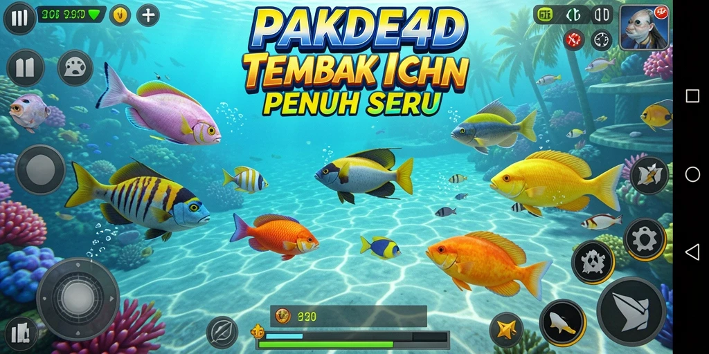 Menampilkan aksi seru dalam permainan Tembak Ikan PAKDE4D.