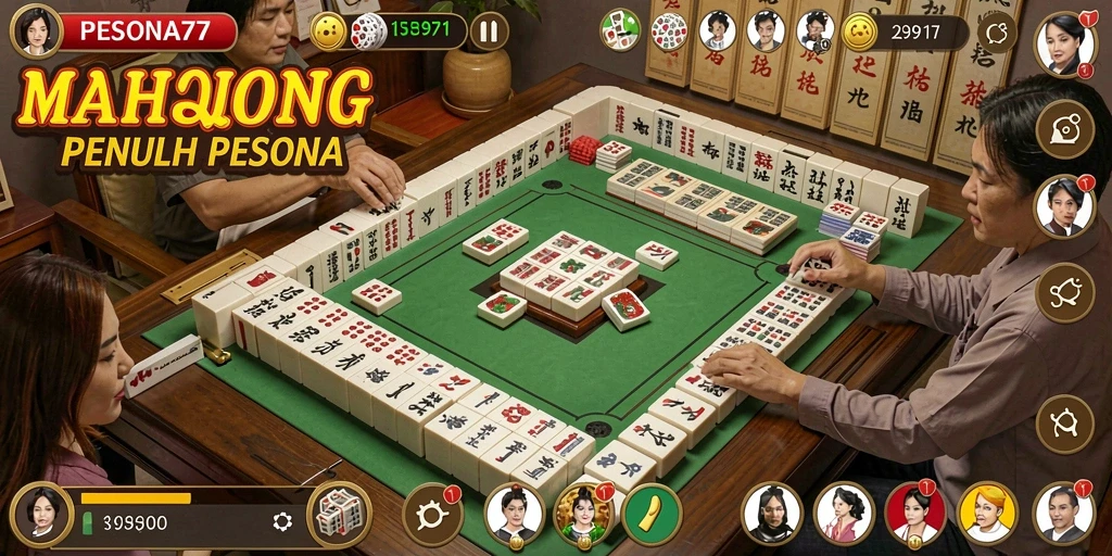 Screenshot PESONA77 yang menampilkan gameplay Mahjong yang seru.