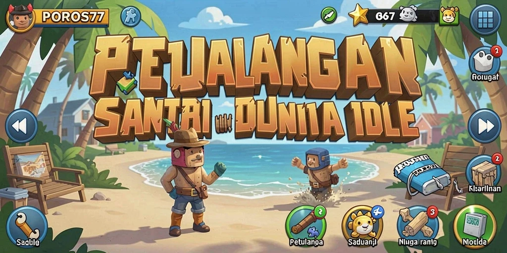 Tampilan gameplay POROS77 yang menarik dan penuh warna.