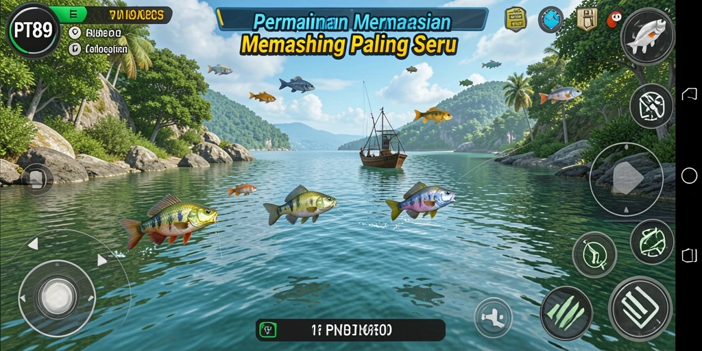 Gameplay PT89 yang menampilkan serunya memancing ikan.