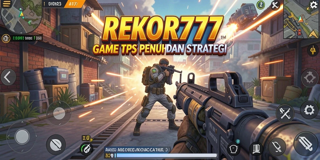 Screenshot gameplay seru dari REKOR777 menunjukkan aksi tembak-menembak yang mendebarkan.