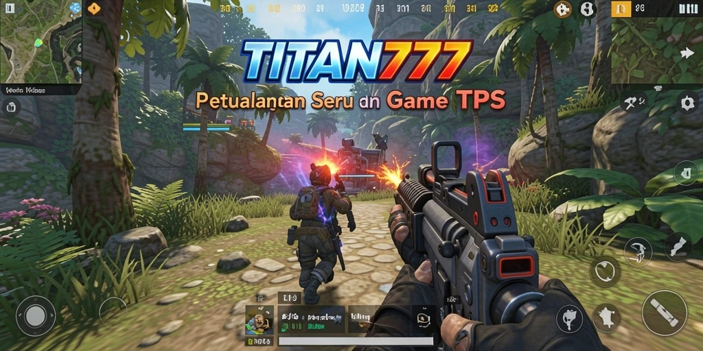Screenshot utama TITAN777 menampilkan aksi pertempuran mendebarkan.