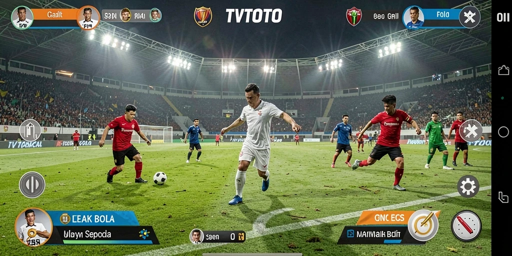 Tampilan gameplay menarik dari permainan sepak bola TVTOTO.